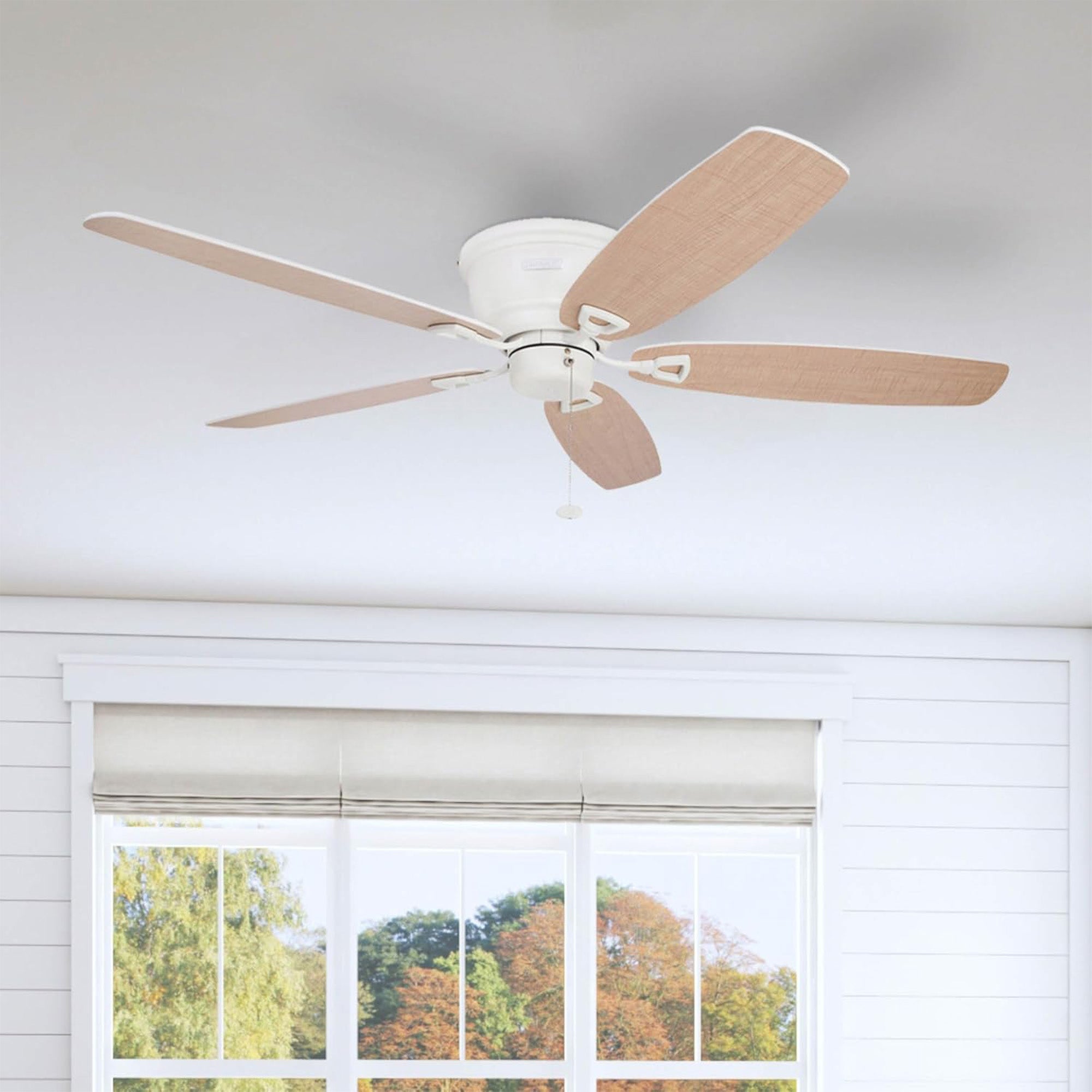 Honeywell Glen Alden 52" Indoor Ceiling Fan with Pull Chain, No Light, White