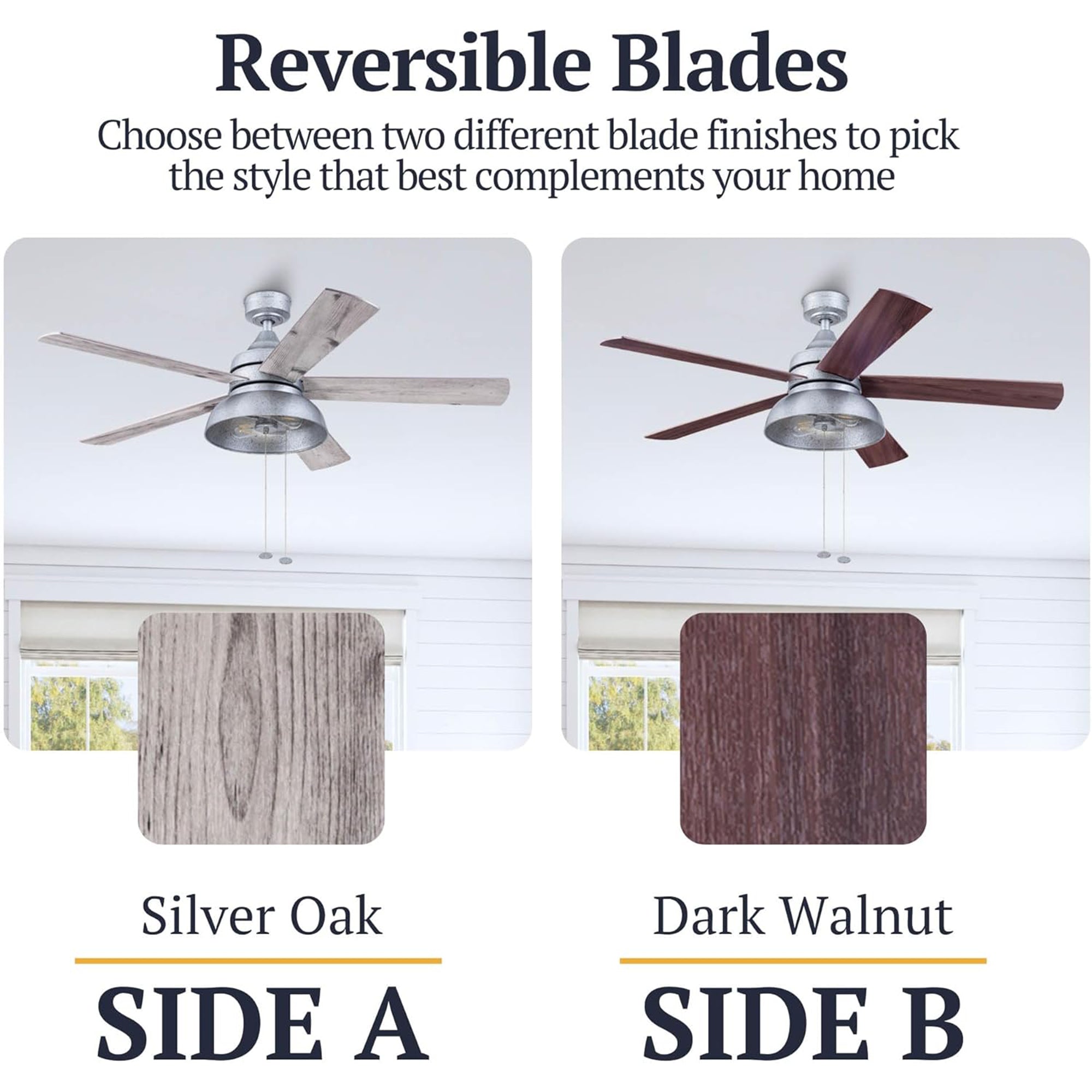 Prominence Home Brightondale 52 Inch Industrial Ceiling Fan w/ Light, Galvanized - VMInnovations