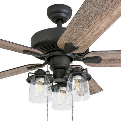 Prominence Home Briarcrest 52" Indoor Ceiling Fan with Light, Pull Chain, Bronze - VMInnovations