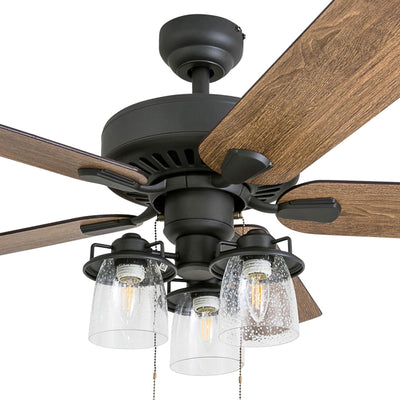 Prominence Home Briarcrest 52" Indoor Ceiling Fan with Light, Pull Chain, Bronze - VMInnovations