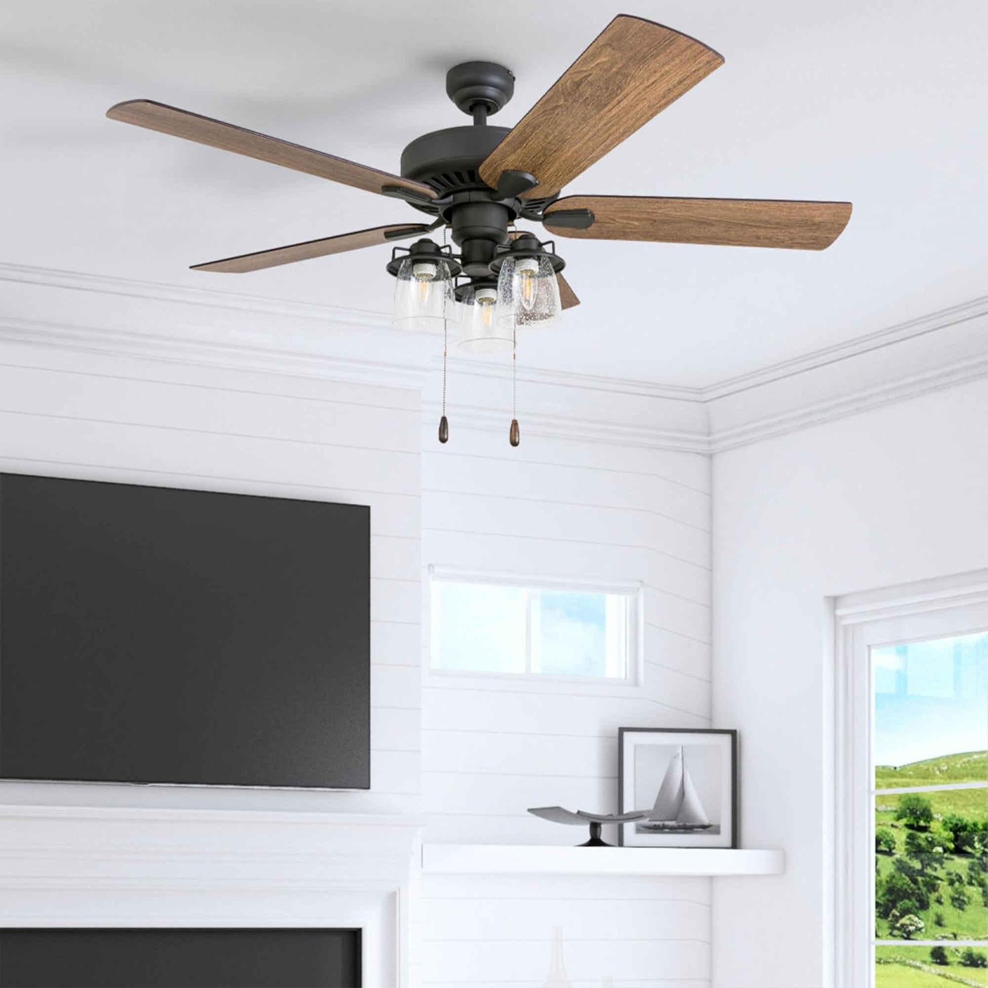 Prominence Home Briarcrest 52" Indoor Ceiling Fan with Light, Pull Chain, Bronze - VMInnovations