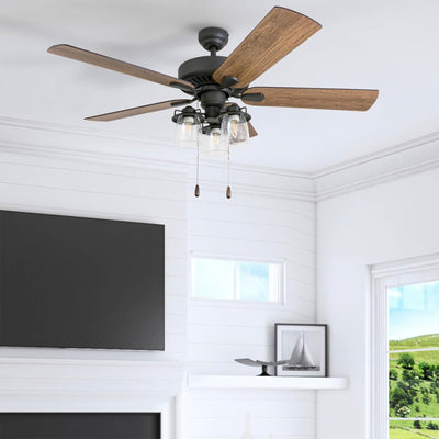 Prominence Home Briarcrest 52" Indoor Ceiling Fan with Light, Pull Chain, Bronze - VMInnovations