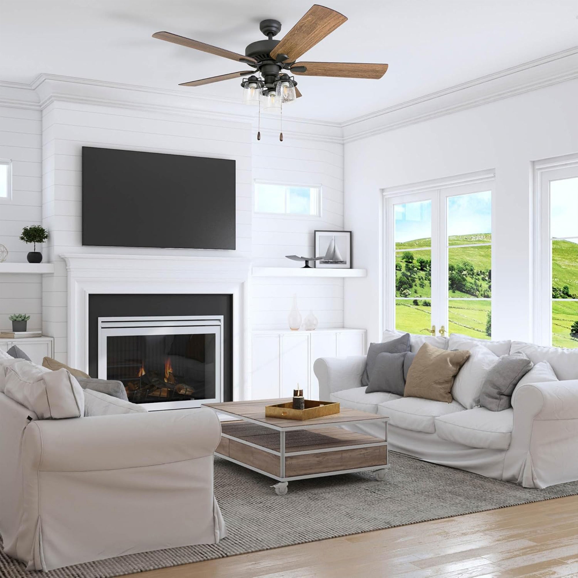 Prominence Home Briarcrest 52" Indoor Ceiling Fan with Light, Pull Chain, Bronze - VMInnovations