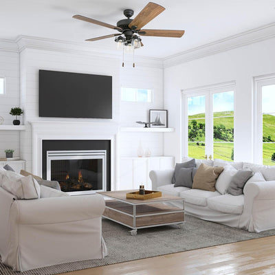 Prominence Home Briarcrest 52" Indoor Ceiling Fan with Light, Pull Chain, Bronze - VMInnovations