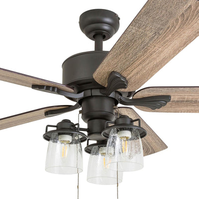 Prominence Home River Run 52" Indoor Ceiling Fan with Light, Pull Chain, Bronze - VMInnovations