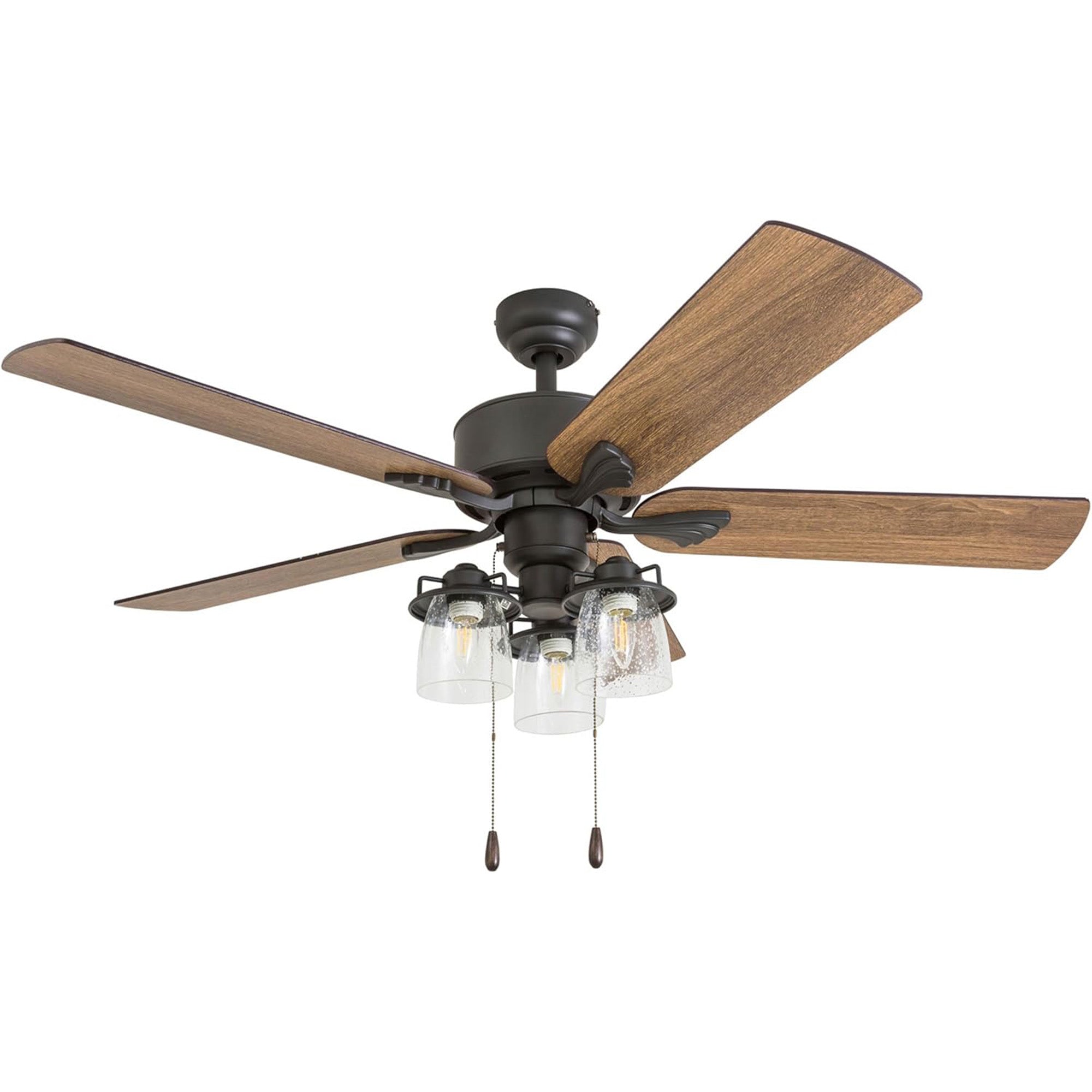 Prominence Home River Run 52" Indoor Ceiling Fan with Light, Pull Chain, Bronze - VMInnovations