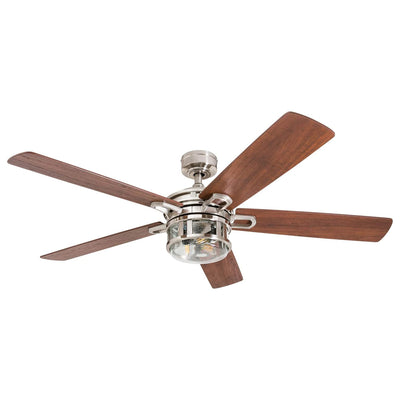 Honeywell Bonterra 52 Inch Ceiling Fan with LED Light & Remote, Brushed Nickel - VMInnovations