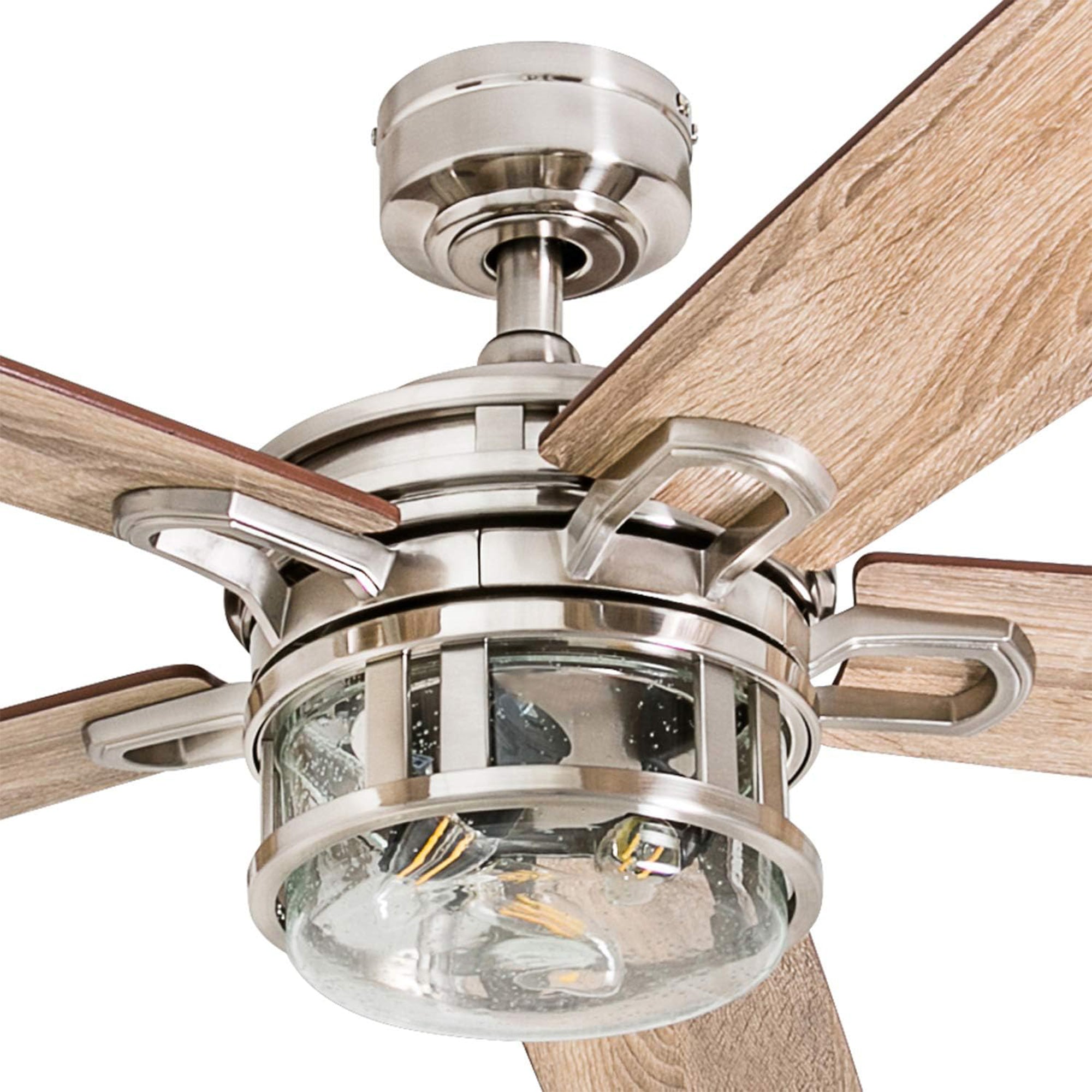 Honeywell Bonterra 52 Inch Ceiling Fan with LED Light & Remote, Brushed Nickel - VMInnovations