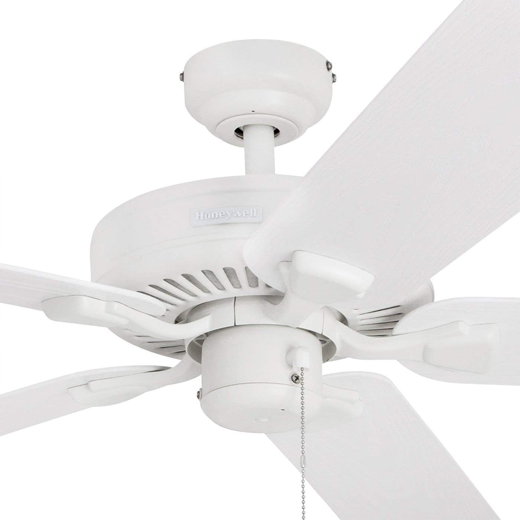 Honeywell Belmar 52-Inch Outdoor Ceiling Fan, Pull Chain, Tri-Mount, White - VMInnovations