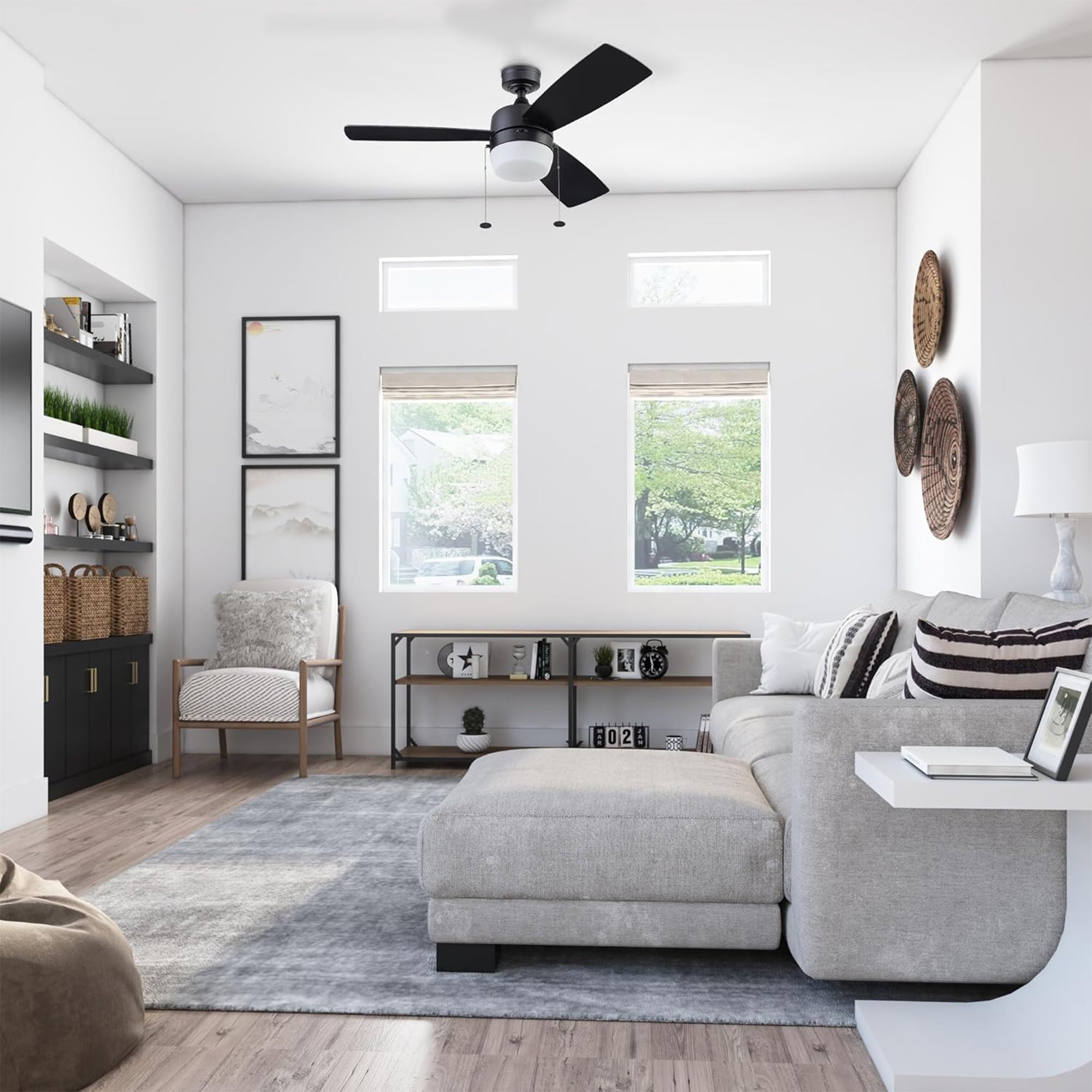Honeywell Barcadero 44 Inch Indoor LED Ceiling Fan with Pull Chain, (Open Box)