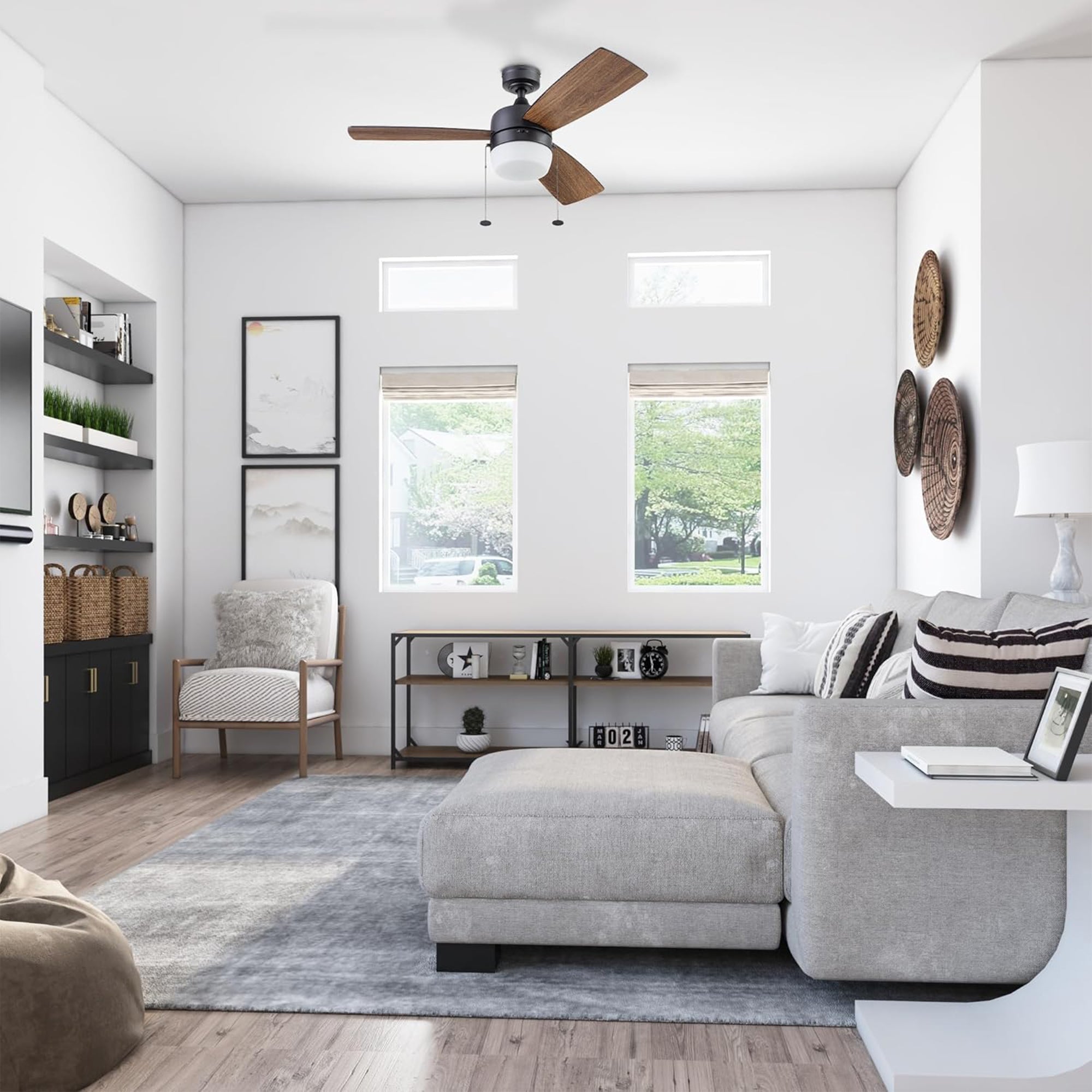Honeywell Barcadero 44 Inch Indoor LED Ceiling Fan with Pull Chain, (Open Box)