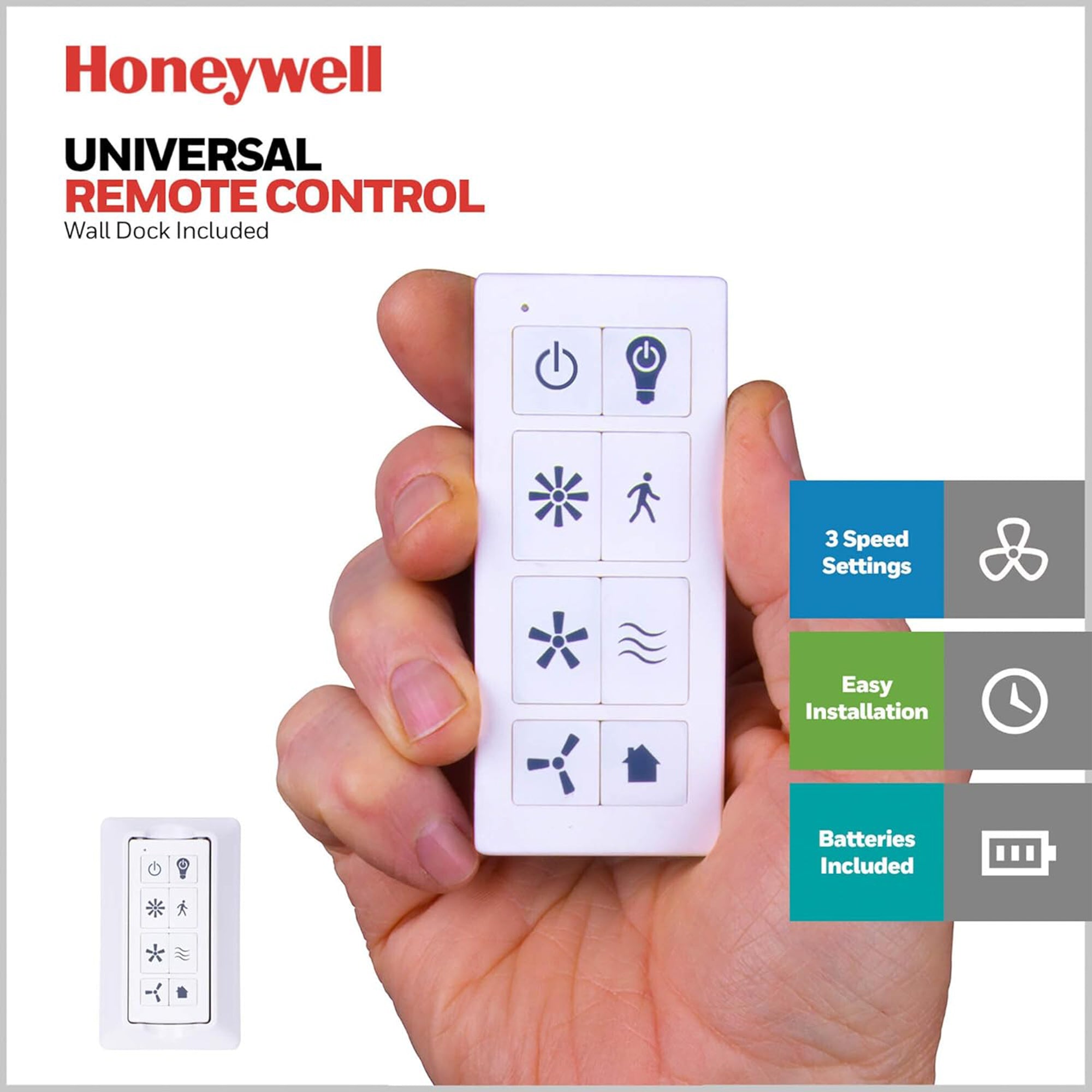 Honeywell Bonterra 52 Inch Ceiling Fan with LED Light & Remote, Matte Blk (Used)