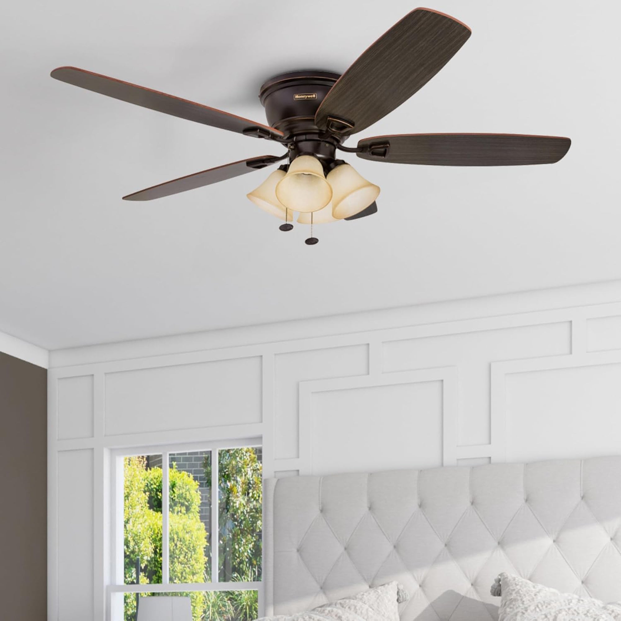 Honeywell Glen Alden 52" Indoor Ceiling Fan w/ Arm Light Kit, (Open Box)