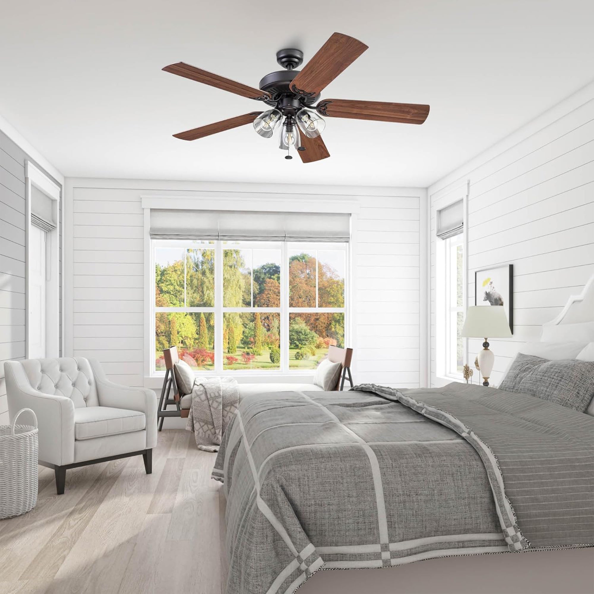 Prominence Home Saybrook 52 Inch Farmhouse LED Ceiling Fan with Light,(Open Box)