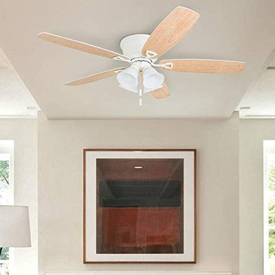 Honeywell Glen Alden 52 Inch Indoor Ceiling Fan with 4 Lights, Reversible, White - VMInnovations