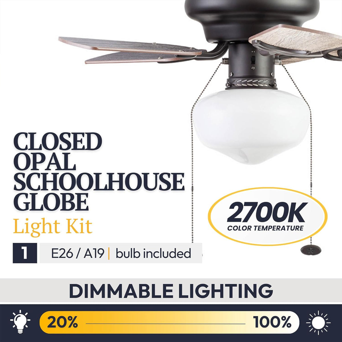 Prominence Home Hero 28in Flush Mount LED Ceiling Fan w/Light, Bronze (Open Box) - VMInnovations