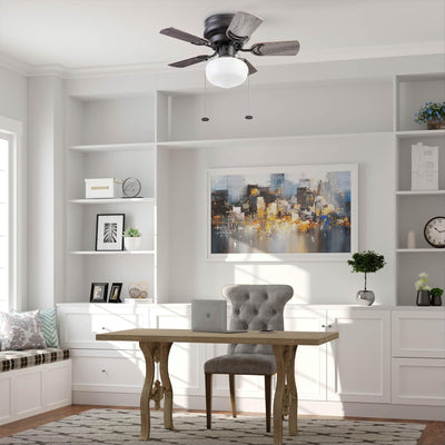 Prominence Home Hero 28in Flush Mount LED Ceiling Fan w/Light, Bronze (Open Box) - VMInnovations