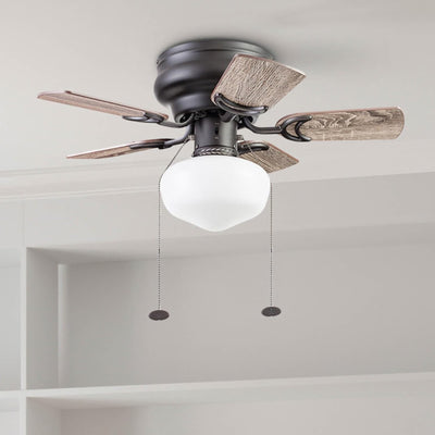 Prominence Home Hero 28in Flush Mount LED Ceiling Fan w/Light, Bronze (Open Box) - VMInnovations
