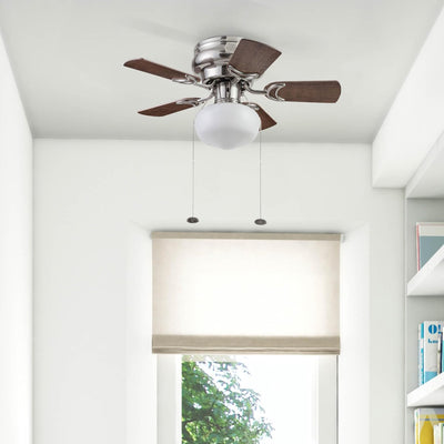 Prominence Home Hero 28 In Flush Mount LED Ceiling Fan Brushed Nickel (Open Box)