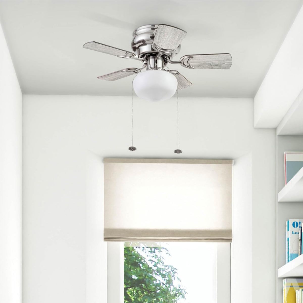 Prominence Home Hero 28 In Flush Mount LED Ceiling Fan Brushed Nickel (Open Box)