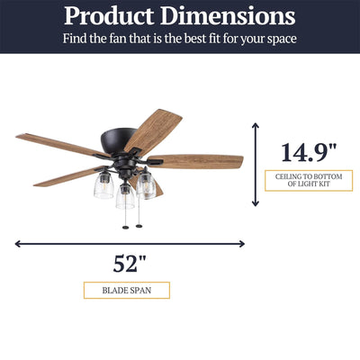 Prominence Home 52" Flush Mount LED Ceiling Fan w/Light, Bronze (For Parts)