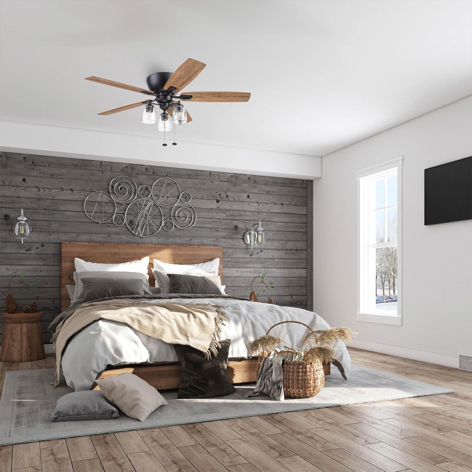 Prominence Home 52" Flush Mount LED Ceiling Fan w/Light, Bronze (For Parts)