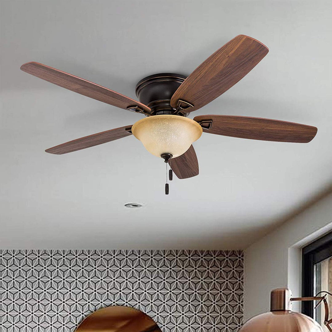 Honeywell Glen Alden 52" Indoor Ceiling Fan with Bowl Light, Pull Chain, Bronze - VMInnovations