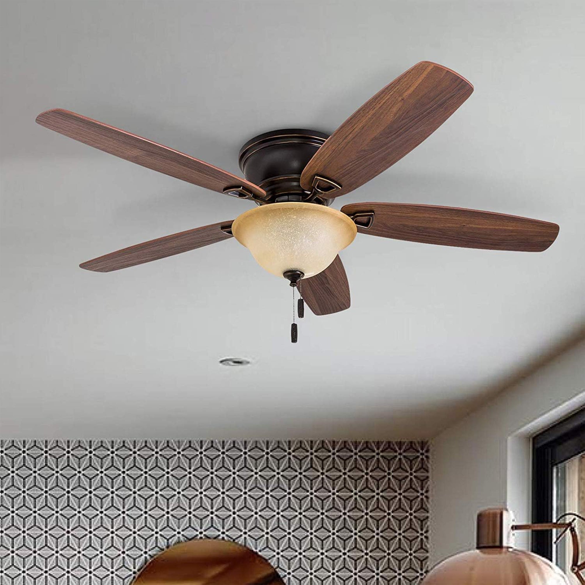 Honeywell Glen Alden 52" Indoor Ceiling Fan with Bowl Light, Pull Chain (Used)