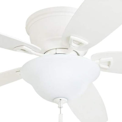 Honeywell Glen Alden 52" Indoor Ceiling Fan with Bowl Light, Pull Chain, White - VMInnovations