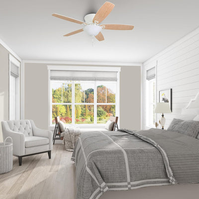 Honeywell Glen Alden 52" Indoor Ceiling Fan with Bowl Light, Pull Chain, White - VMInnovations
