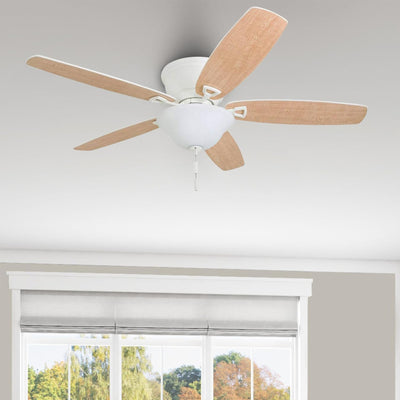 Honeywell Glen Alden 52" Indoor Ceiling Fan with Bowl Light, Pull Chain, White - VMInnovations