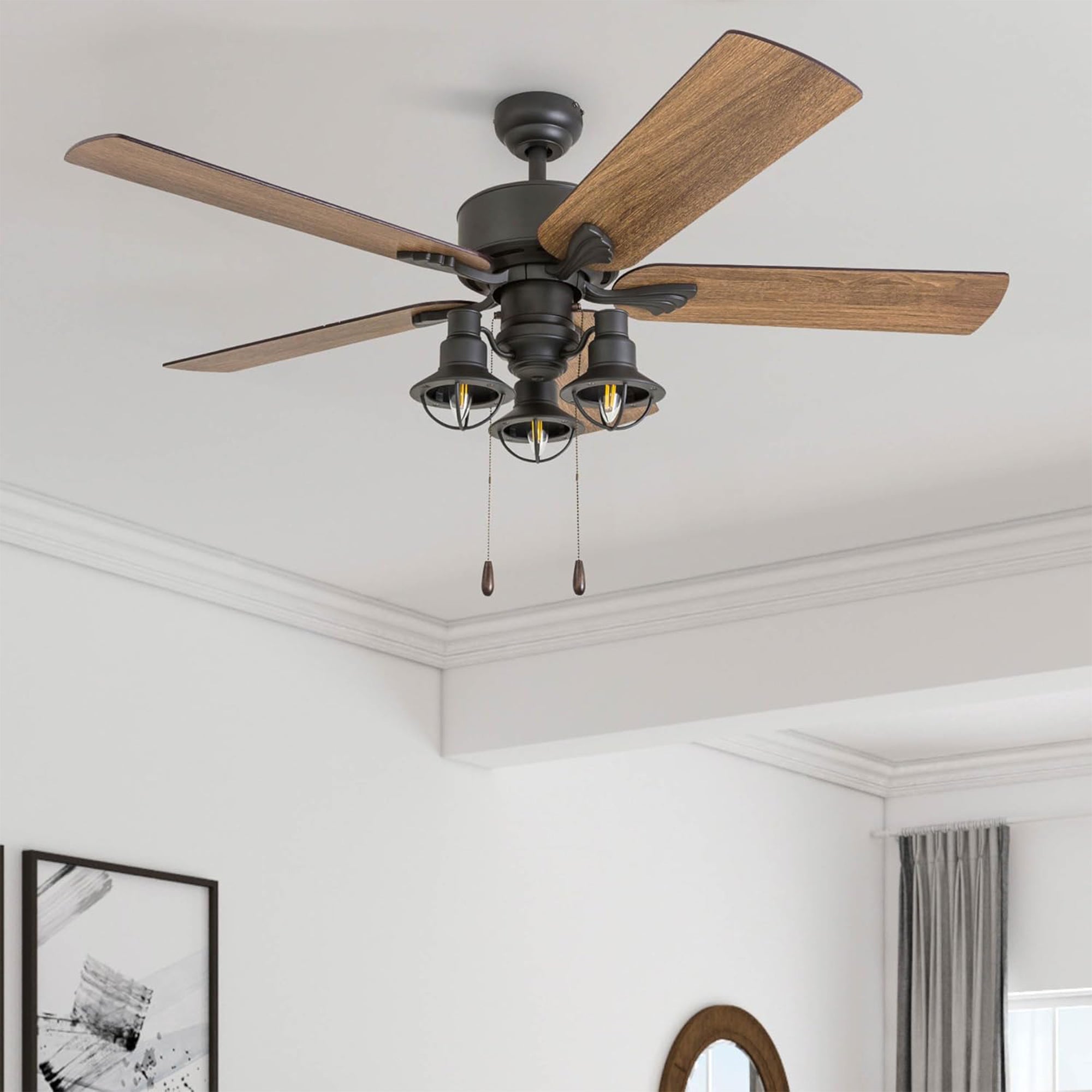 Prominence Home Sivan Farmhouse LED Ceiling Fan, Light & Remote, 52" (Open Box) - VMInnovations
