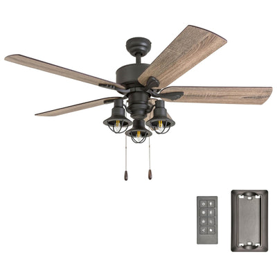 Prominence Home Sivan Farmhouse LED Ceiling Fan, Light & Remote, 52" (Open Box) - VMInnovations