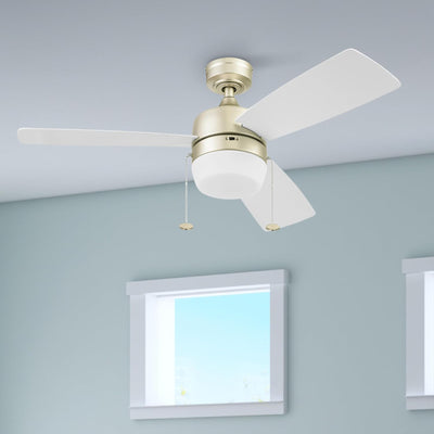 Honeywell Barcadero 44 Inch Indoor LED Ceiling Fan with Pull Chain, Soft Gold - VMInnovations