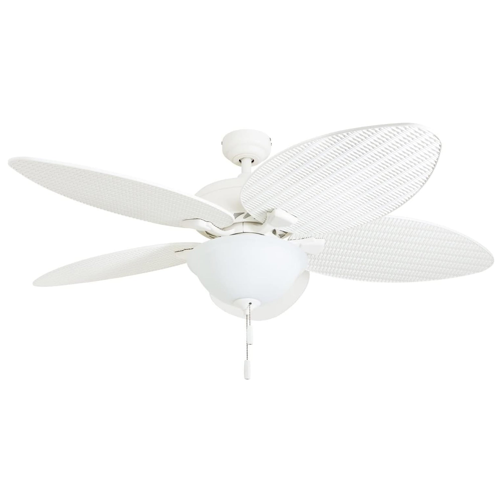 Honeywell Palm Island 52" Tropical Ceiling Fan with Pull Chain, LED Light, White - VMInnovations