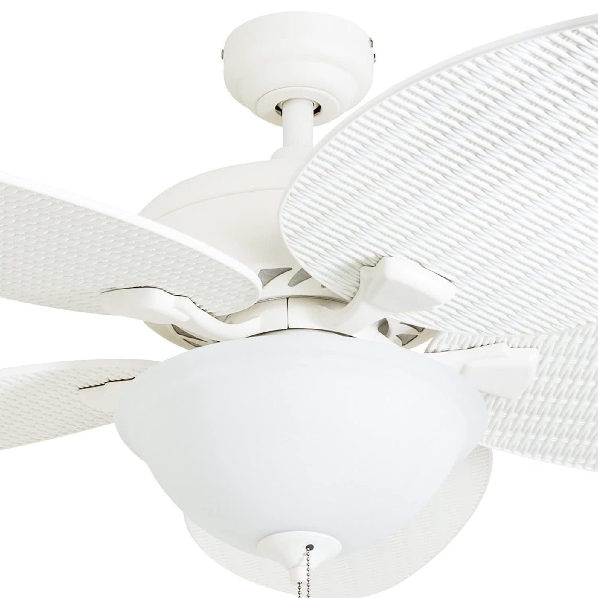 Honeywell Palm Island 52" Tropical Ceiling Fan with Pull Chain, LED Light, White - VMInnovations