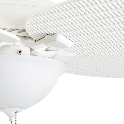 Honeywell Palm Island 52" Tropical Ceiling Fan with Pull Chain, LED Light, White - VMInnovations