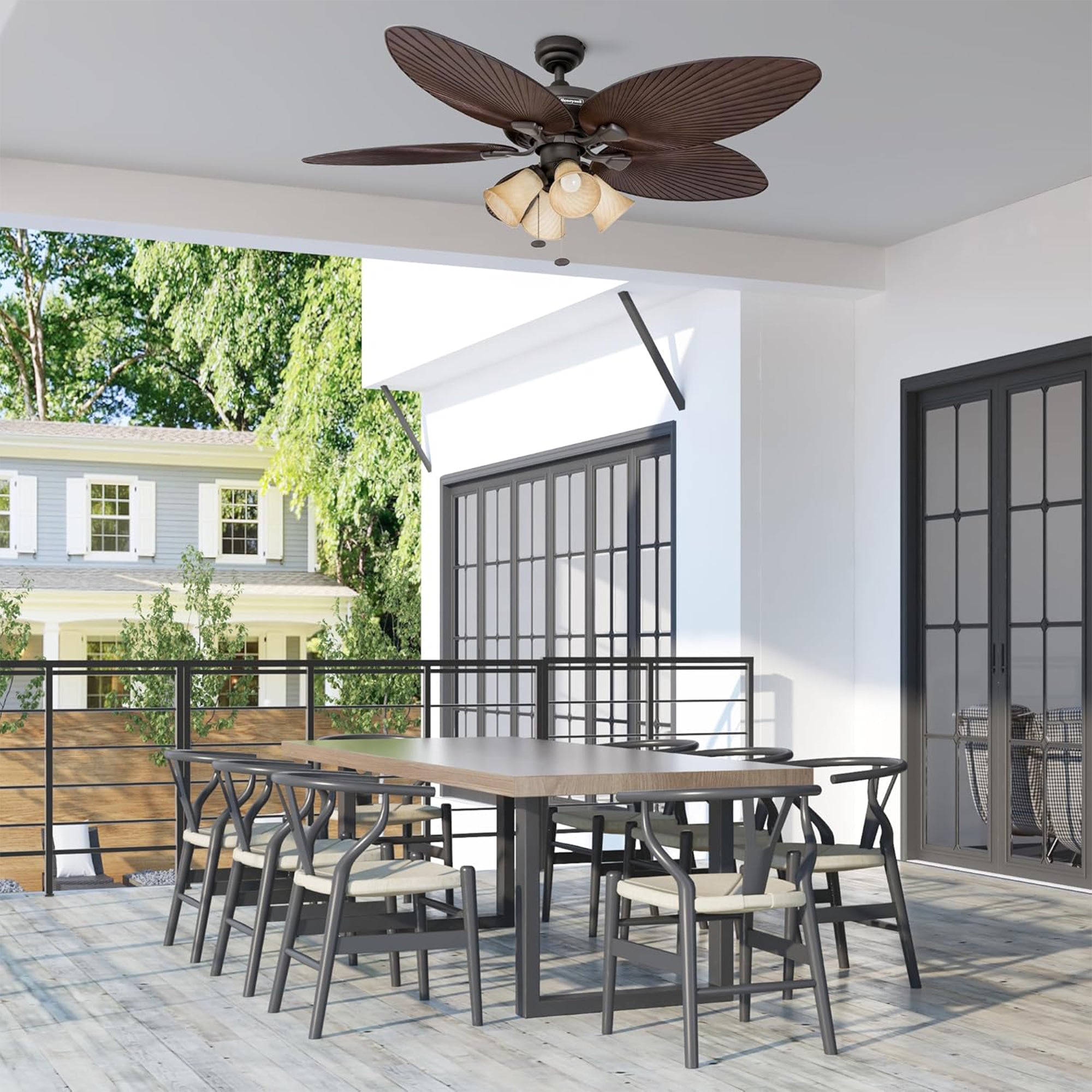 Honeywell Palm Island 52 Inch Tropical Ceiling Fan, LED Light (Open Box)