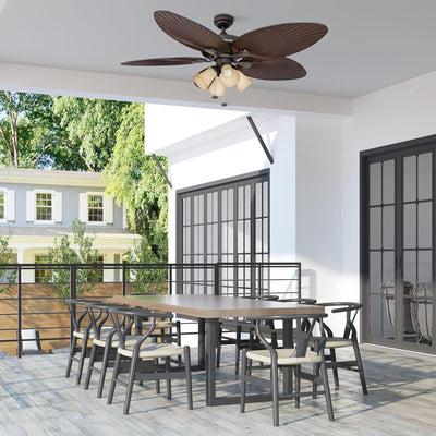 Honeywell Palm Island 52 Inch Tropical Ceiling Fan, LED Light (Open Box)