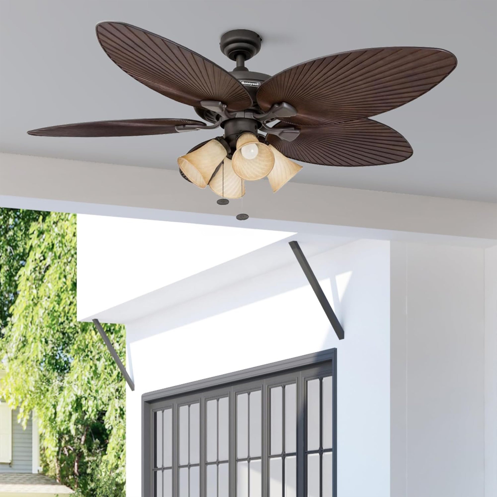 Honeywell Palm Island 52 Inch Tropical Ceiling Fan, LED Light (Open Box)