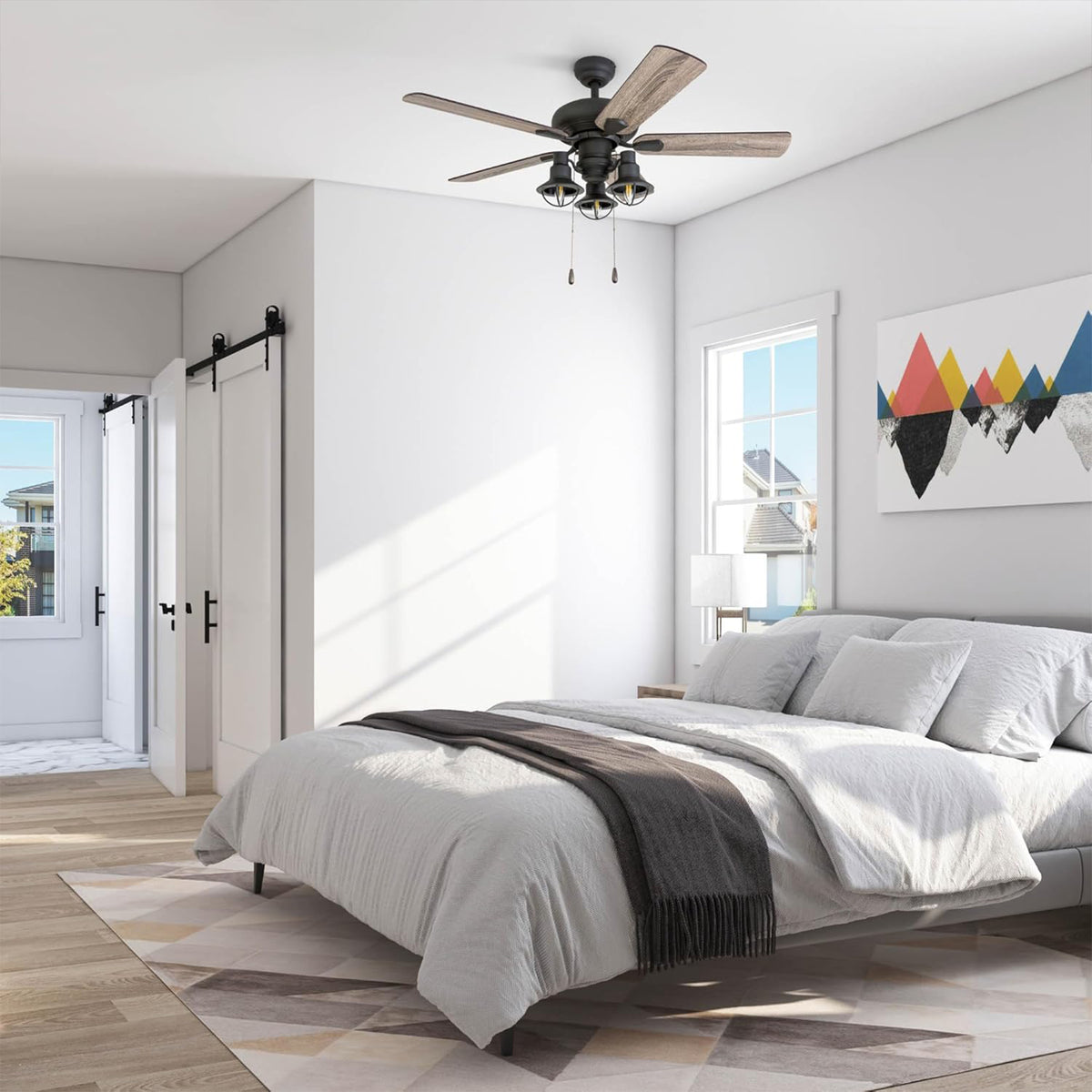 Prominence Home Piercy Farmhouse LED Ceiling Fan with Light and Remote, 42" (Open Box)