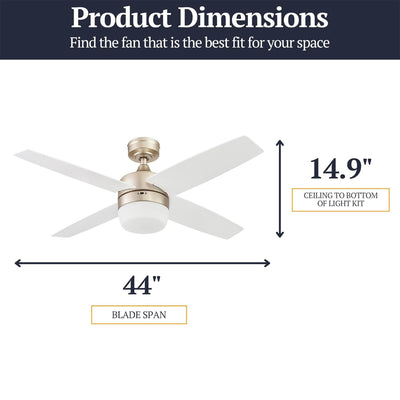 Prominence Home Atlas 44 Inch Indoor LED Ceiling Fan with Remote (Open Box) - VMInnovations