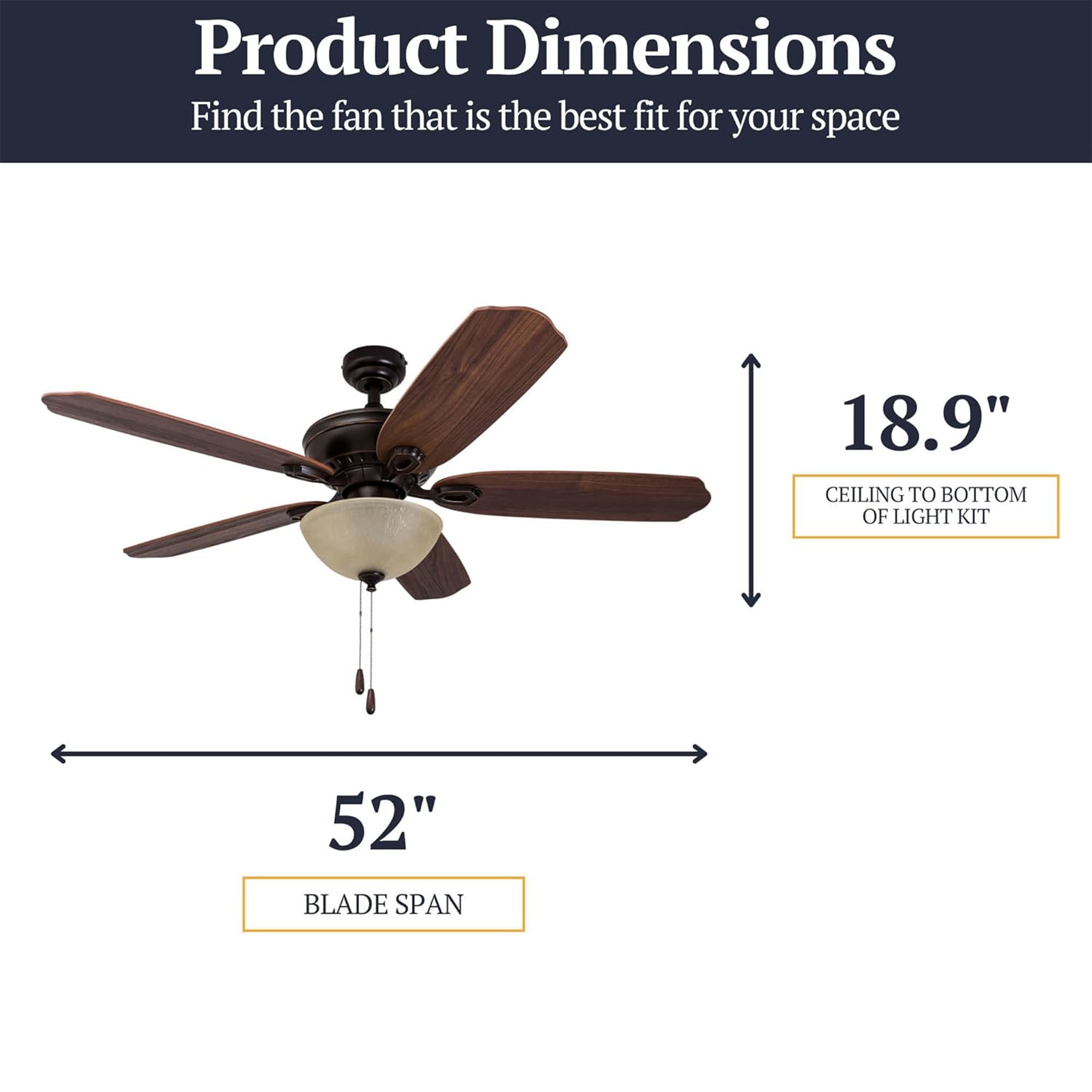 Prominence Home Spring Hollow LED Ceiling Fan w/ Light and Pull Chain(For Parts)