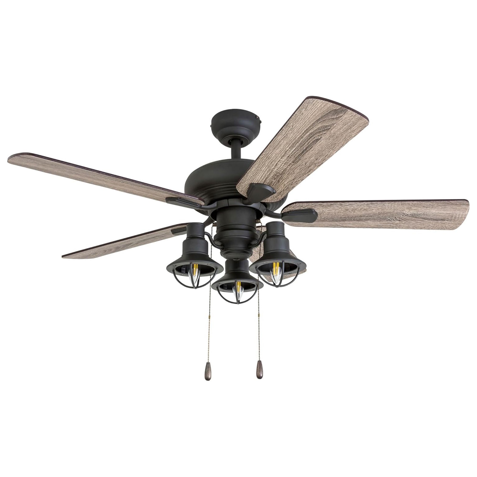 Prominence Home Piercy Farmhouse LED Ceiling Fan with Light and Pull Chain, 42" - VMInnovations