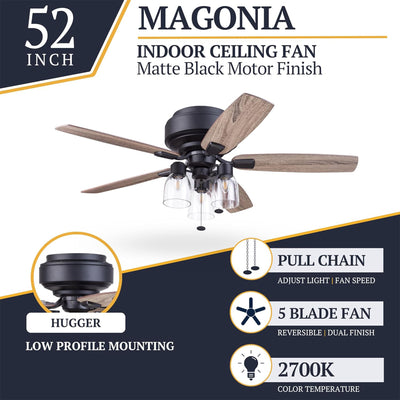 Prominence Home Magonia 52 Inch Ceiling Fan with Pull Chain, Flush Mount, (Used)