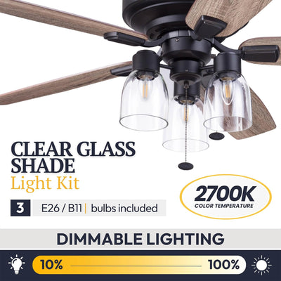 Prominence Home Magonia 52 Inch Ceiling Fan with Pull Chain, Flush Mount, (Used)