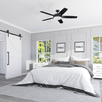Prominence Home Clancy 52 Inch Indoor LED Ceiling Fan with Remote, Matte Black - VMInnovations