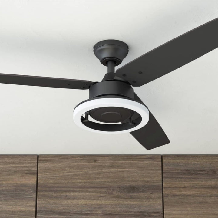 Prominence Home Orbis 52 Inch Indoor LED Ceiling Fan with Light, Matte Black - VMInnovations