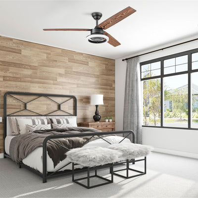Prominence Home Orbis 52 Inch Indoor LED Ceiling Fan with Light, Matte Black - VMInnovations
