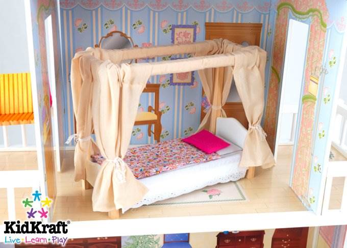 KidKraft Savannah Dollhouse Girls Play Wood Play Doll House w/ Doll Family